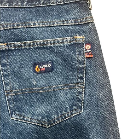 Lapco FR Jeans Men's 38 x 36 Dark Wash Denim Cotton Flame Resistant Workwear - Picture 6 of 7